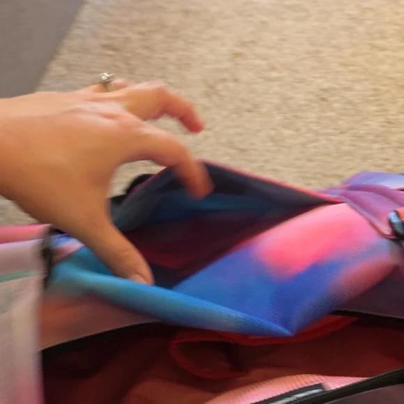 Herschel Supply Company Tie-Dye Pink & Blue Travel Duffel - Picture 7 of 12